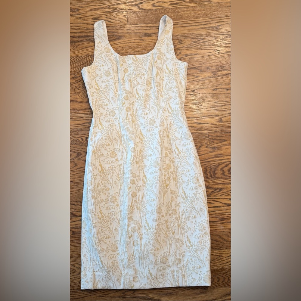 Etcetera Cream and Gold floral Patterned Midi Dress